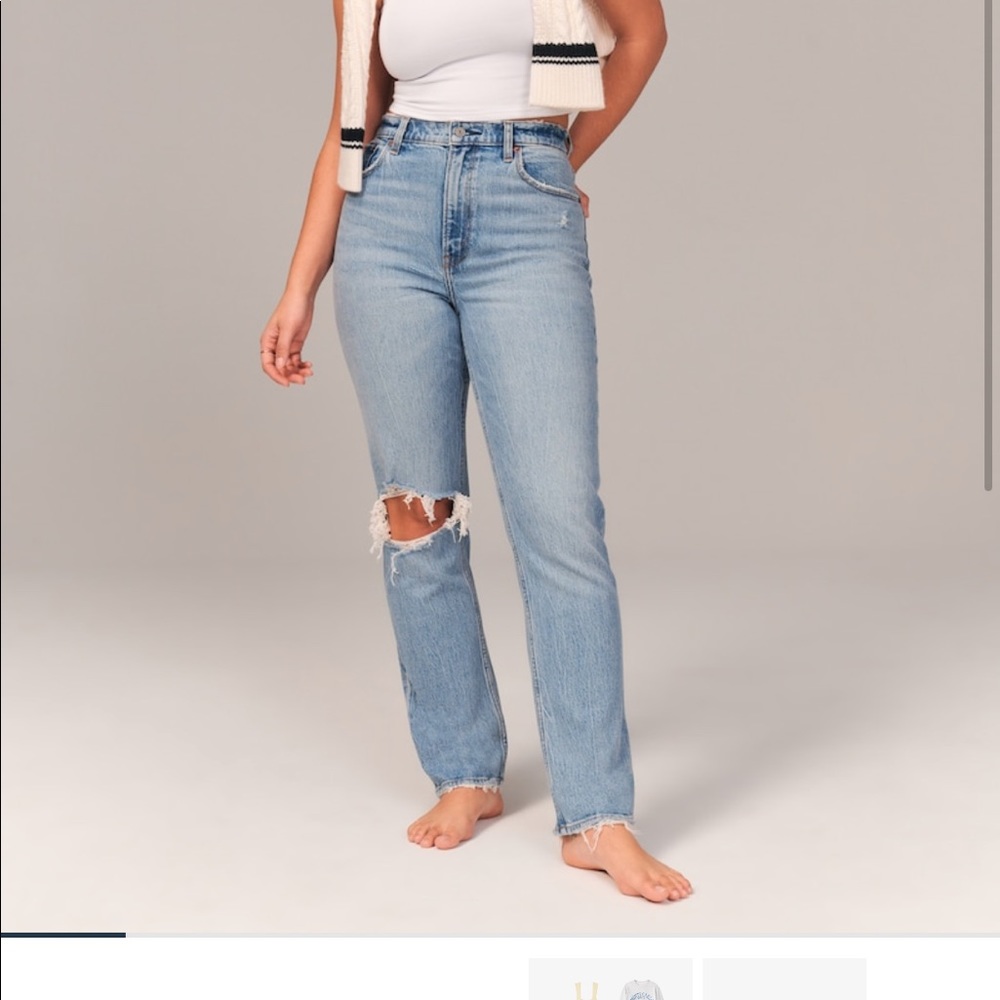 Abercrombie 90s straight high rise straight jean